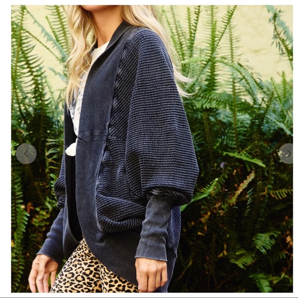 Absolutely Fabulous Mineral-washed Shawl Cardigan Jacket - Picture 3 of 6